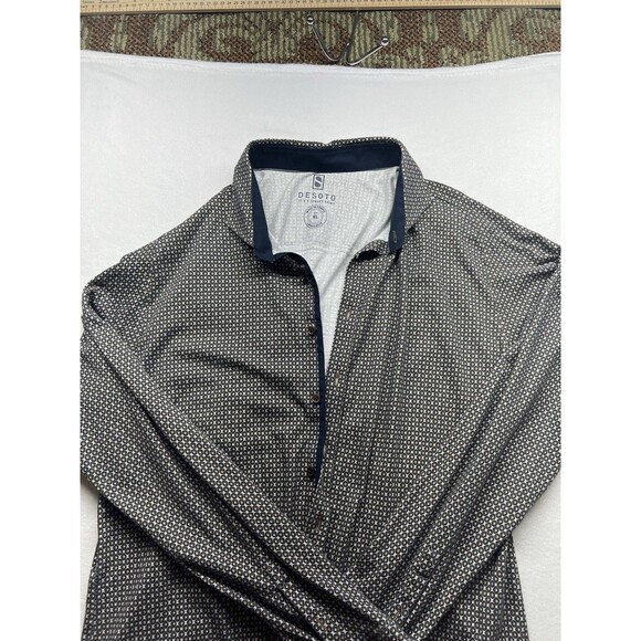 DESOTO Shirt Men's 2XL Patterned Multicolor Long Sleeve Button Up Spread Collar - Picture 4 of 5